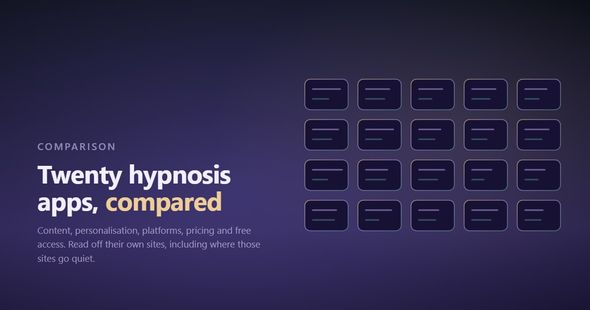 Twenty hypnosis apps, compared.