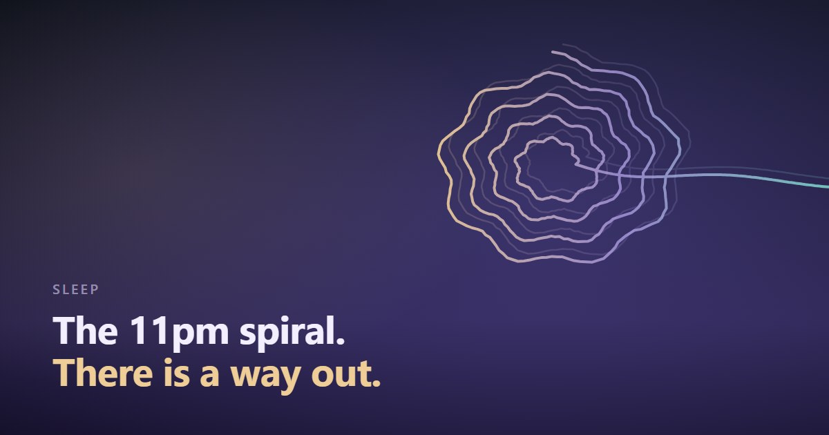 A thought spiral tightening lap after lap, and one calm line finding its way out.